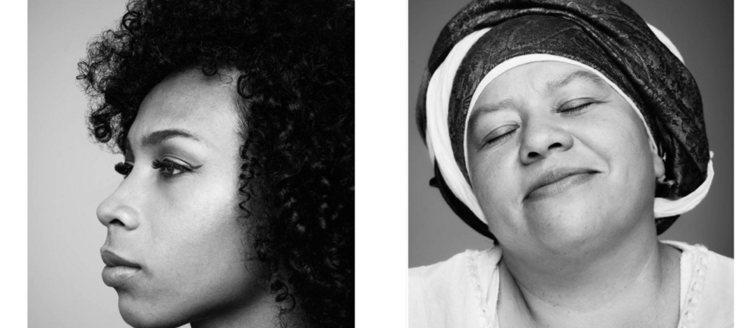 Drei schwarz-weiß Bilder von Frauen unterschiedlichen Alters und Herkunft.